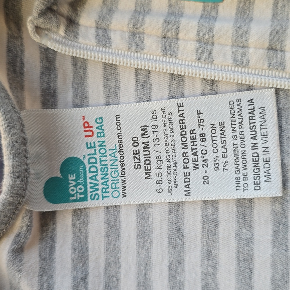 Love to Dream Swaddle UP Transition Bag Original M 1.0 TOG Gray Stripe - Picture 3 of 3